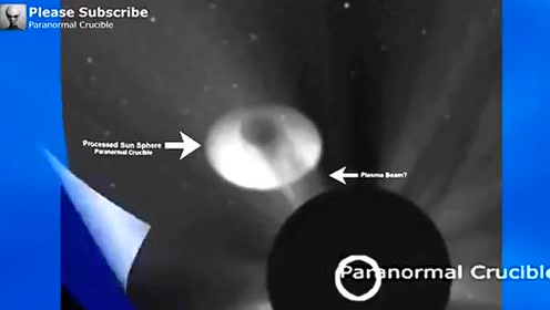 出现在太阳旁边的巨大UFO飞船 NASA观测太阳拍到的视频的图片