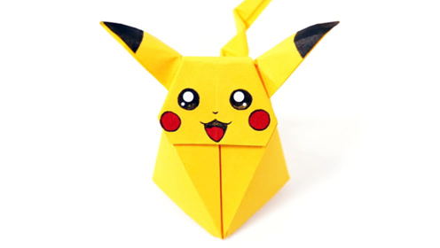 创意折纸教程,教你折叠一个皮卡丘