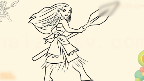 经典动漫绘画,如何画海洋奇缘里的莫阿娜