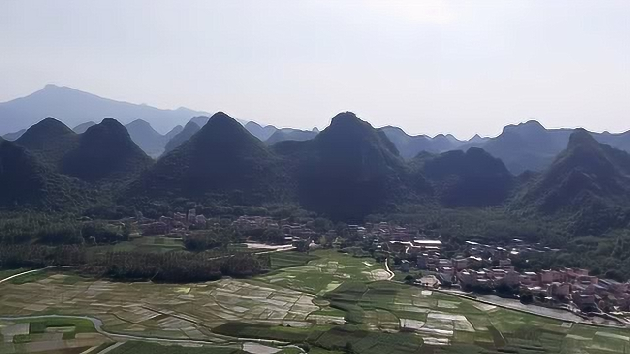 贵港蒙公灵龟宝山长城登山顶,绝美山水田园风光