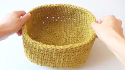 钩针编织超实用的田园风毛线收纳筐,简洁而且美观
