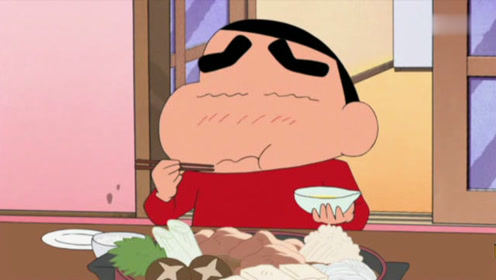 蜡笔小新:小新真会挑食啊!只吃寿喜锅里的肉,菜夹都不夹一下