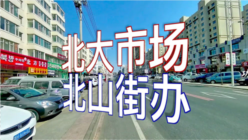 延吉市 新村路 北大市场-北山街办街景 天蓝 没风 难得的好天气