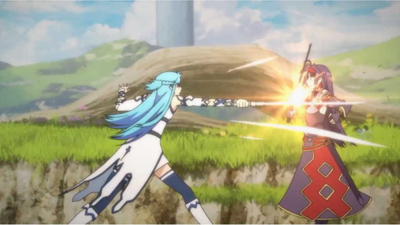 两位可爱漂亮的美女在决斗