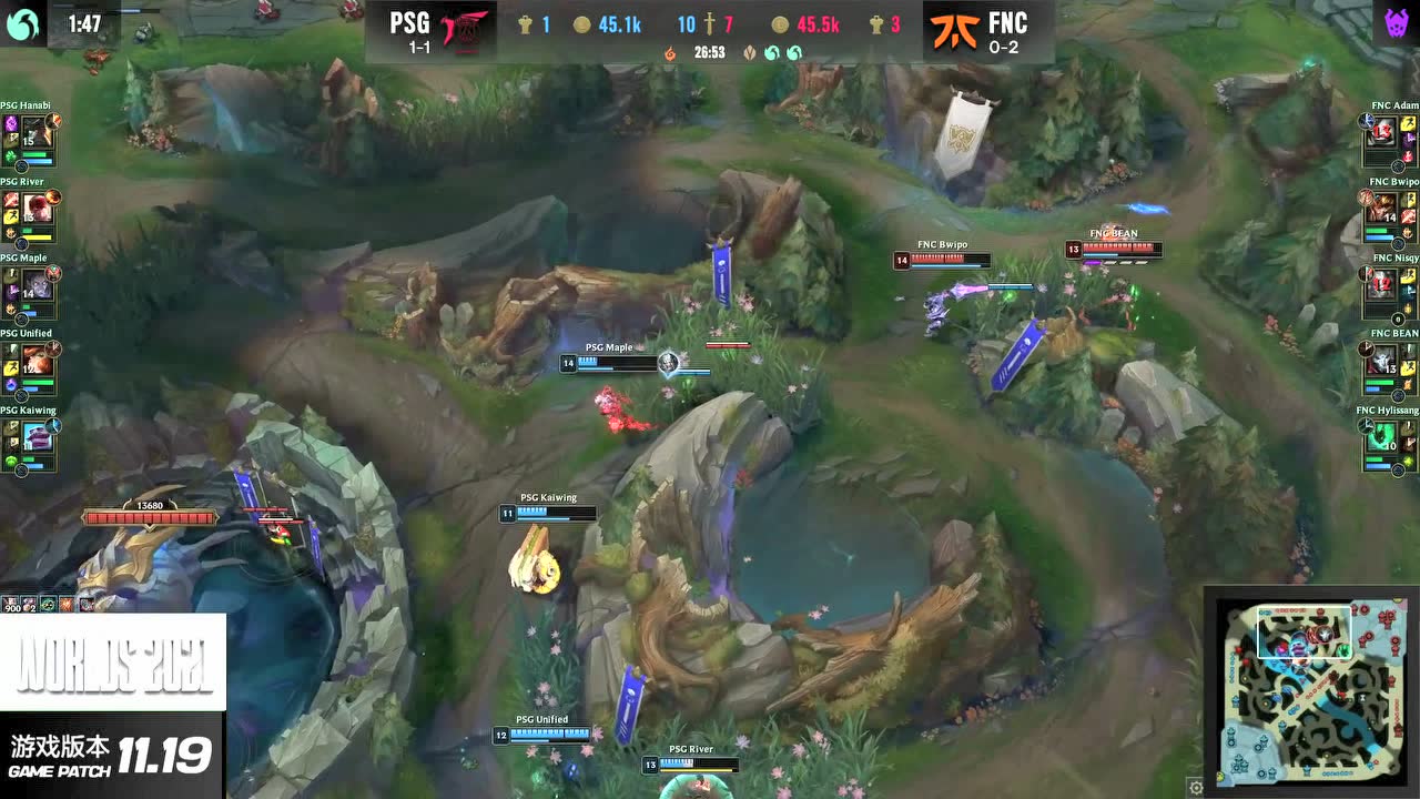 蛮子蹲草凯南包夹先手 PSG反杀两人FNC掉点