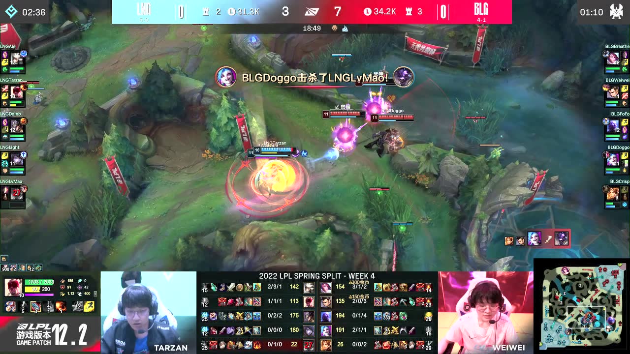 绿毛牛头二连顶回Crisp BLG野区4V5大获全胜
