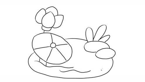 漂亮的池塘风景幼儿亲子儿童简笔画 幼儿园学画画