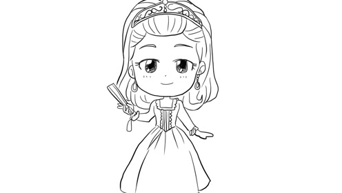 可爱的q版安柏公主幼儿亲子儿童简笔画 幼儿园学画画