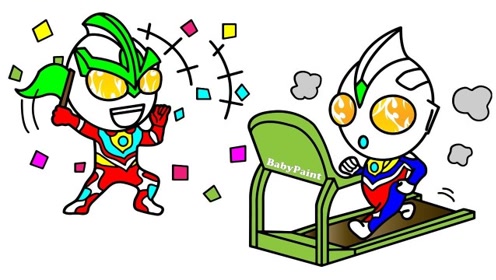 儿童简笔涂色画画:小超人减肥跑步中