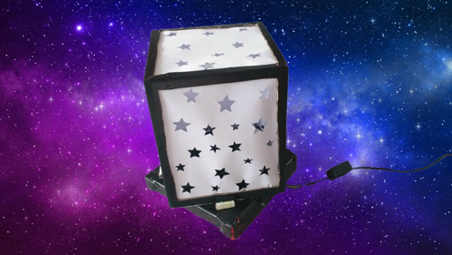 废纸箱自制梦幻星空投影灯,制造属于自己的天空,创意手工diy