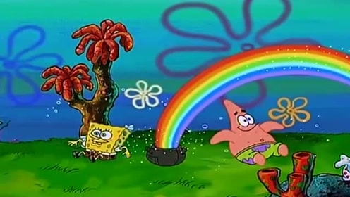 海绵宝宝发现一个炫酷玩具,彩虹罐,他和派大星玩的好开心
