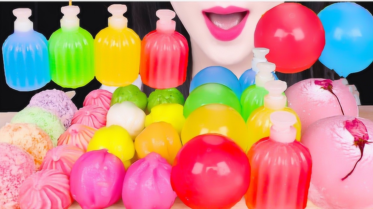 韩国流行的蜡瓶糖做的创意甜点,五彩缤纷的美如画,吃着很享受