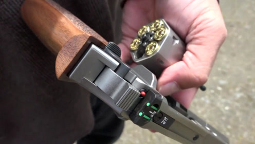 点357马格南左轮手枪射击实测,这么漂亮的左轮还是很少见的!