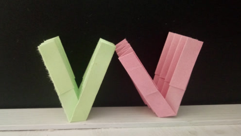 英文大写字母折纸系列:字母"v"折纸教程