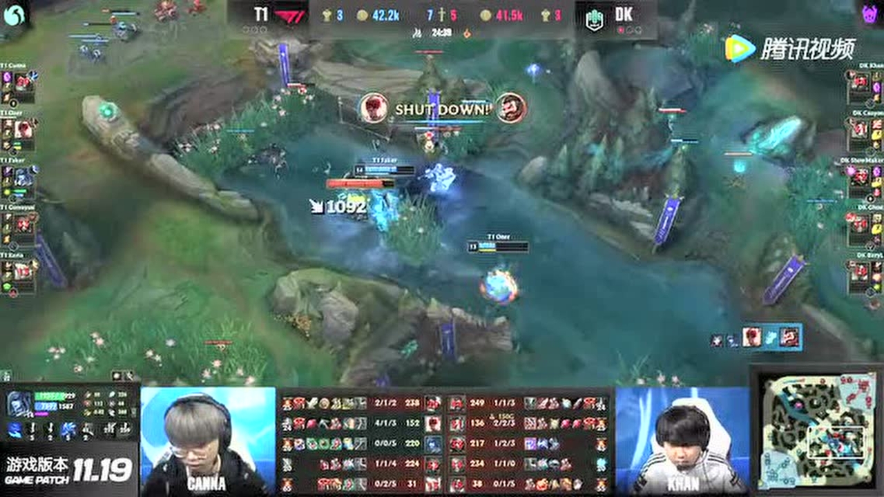 Canna亚索定点秒杀Ghost Faker单防Showmaker团灭DK