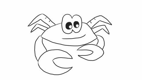 招潮蟹幼儿亲子简笔画 宝宝轻松学画画