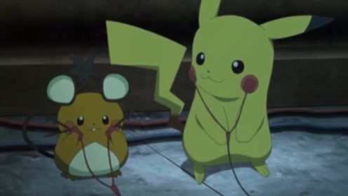 好可爱,咚咚鼠和皮卡丘一起发电,电力设施恢复正常了