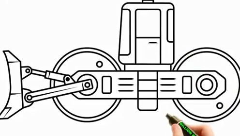 宝宝简笔画:超级压路机