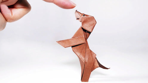创意折叠diy教程,教你折叠一只跳跃的小狗