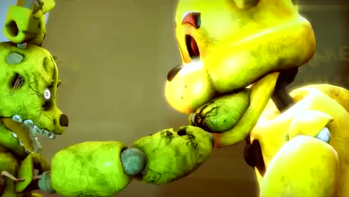 玩具熊的五夜后宫:两个玩具熊打架,画面好搞笑!