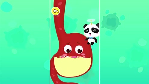 宝宝巴士游戏:胃小姐需要帮助,奇奇能帮助她消灭细菌和食物吗?