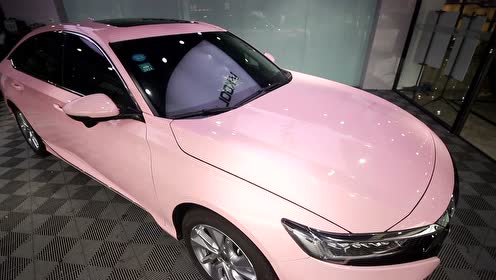 本田车身改色樱花粉 汽车改色膜 无锡美车坊