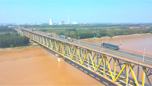 山东滨州公铁大桥,也是黄河上第一座两用大桥,为中国基建点赞!