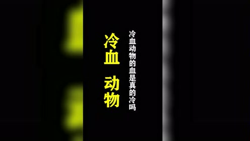冷血动物的血是真的冷吗