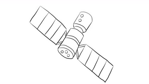 人造卫星幼儿亲子儿童简笔画 幼儿园学画画