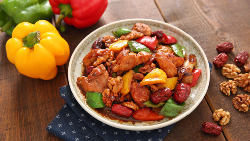 桃仁酱爆鸡,补血补脑酱香浓郁