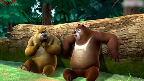 熊出没:熊大和熊二在木头后面坐着在说什么呢