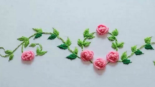手工diy:最漂亮的玫瑰,最简单的卷针绣,零基础也能学得会0:02:54手缝