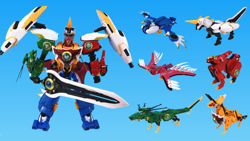 神兽金刚六合体变形机器人玩具