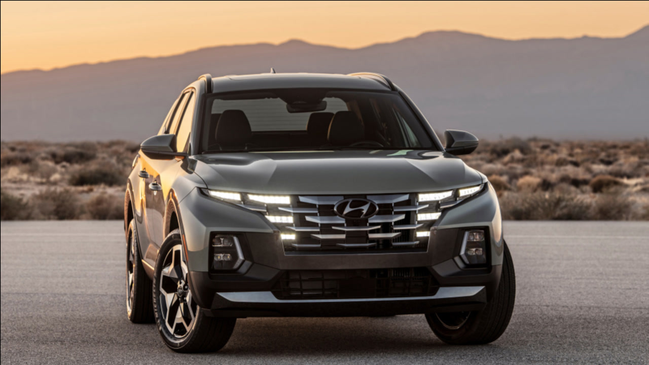 精致的现代皮卡santa cruz 将分为汽油版和柴油版两种车型