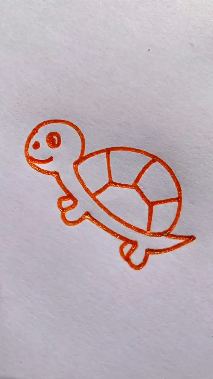 数字3画可爱的小乌龟