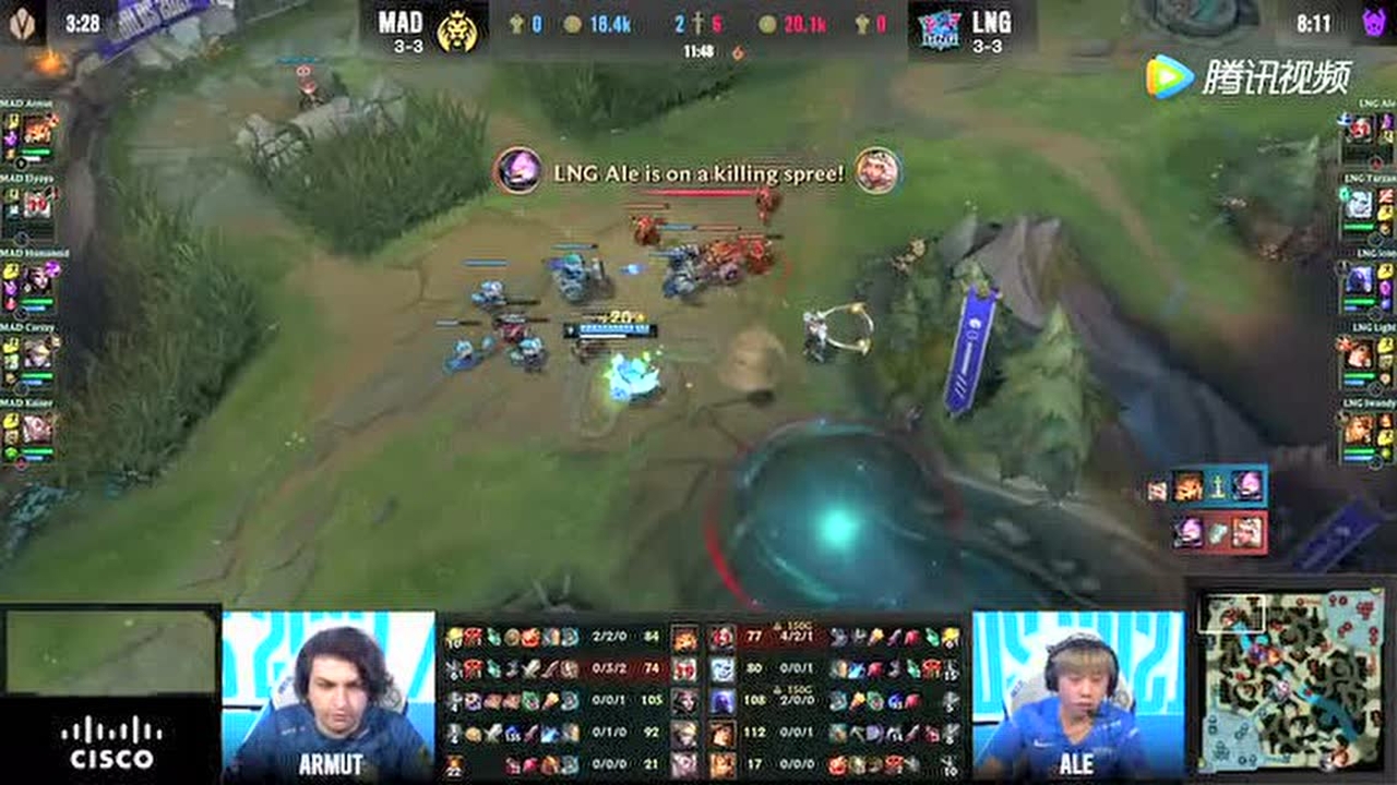 奇亚娜纳尔头铁再抓凯南 Ale1v2冷静反打击杀Elyoya