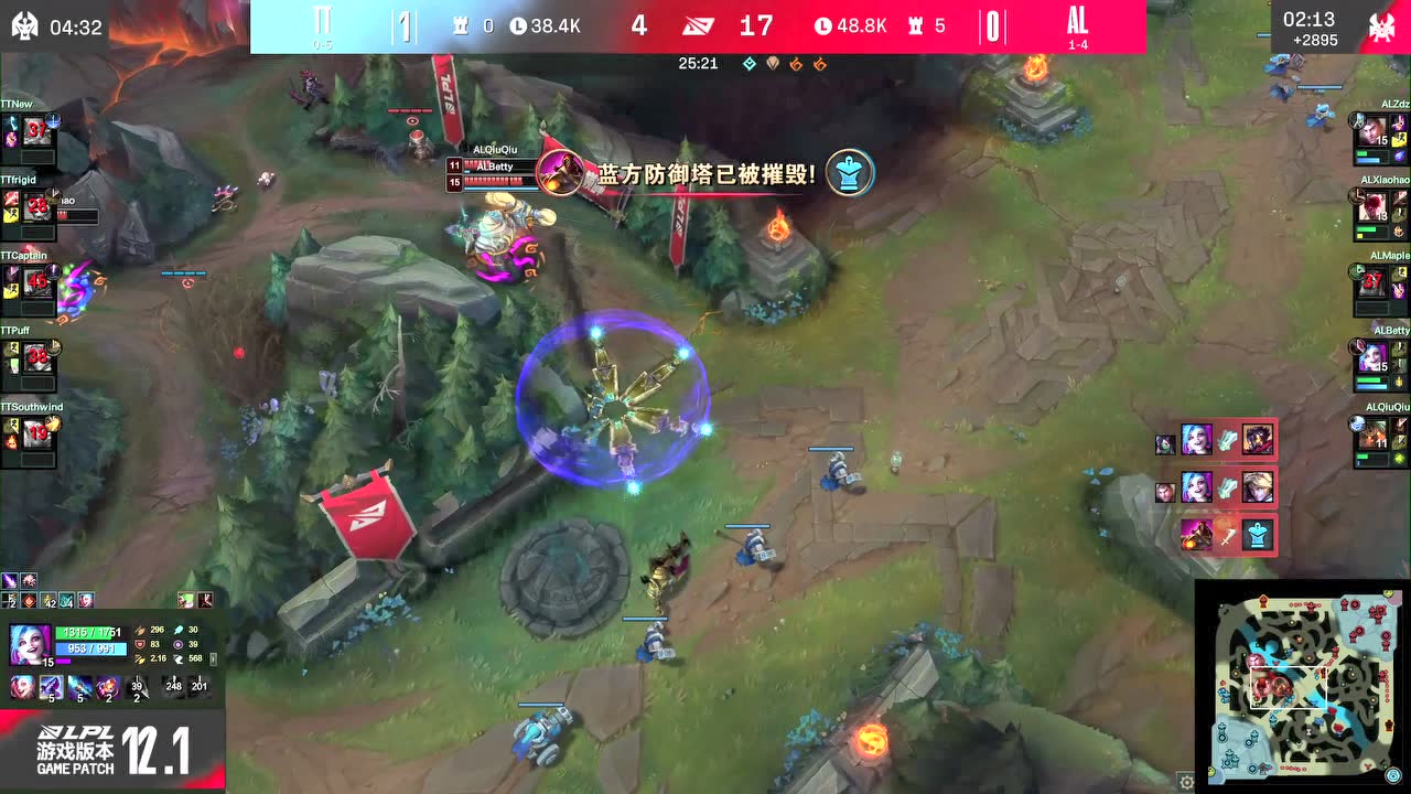 阿卡丽盲僧双进场瞬秒洛 BETTY金克丝怒收三杀完成团灭