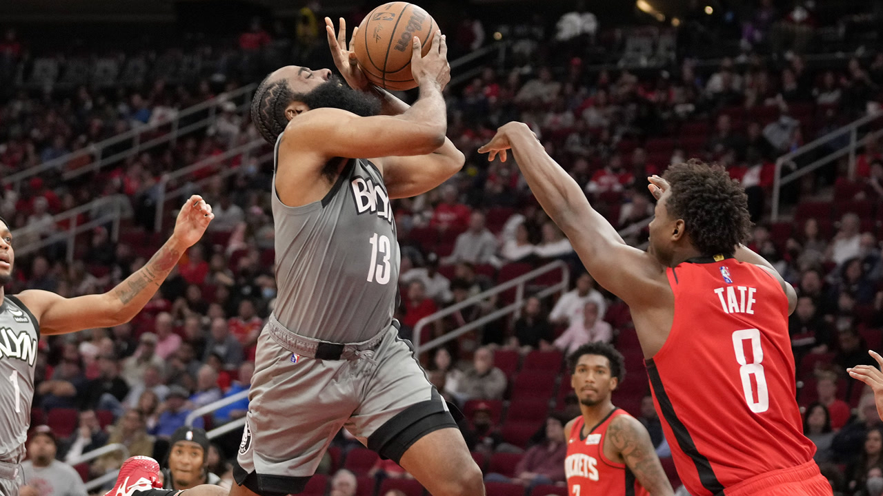 【集锦】篮网104-114火箭 杜兰特休战哈登16中4兵败休斯敦