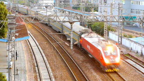 全程2300公里的直特列车 杭州至包头z282次通过艮山门站