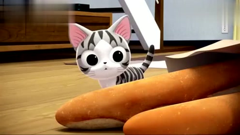 甜甜私房猫:猫咪吃面包竟然把自己吃撑了,简直太可爱了!