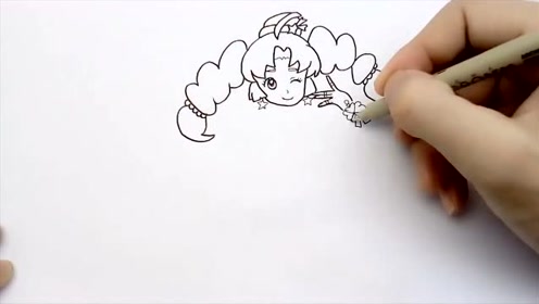 儿童简笔画:好看的飞越彩灵堡的殷小敏, 画法简单,小朋友都喜欢