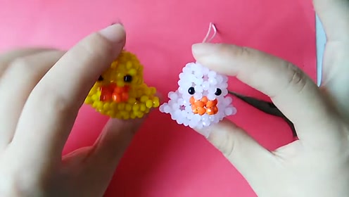 串珠小黄鸭款二 (2) 手工diy串珠制作教程