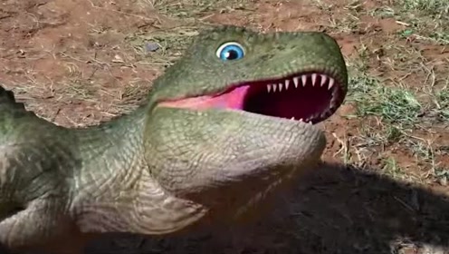 恐龙王:小小特暴龙真是没用,如此害怕食草恐龙!