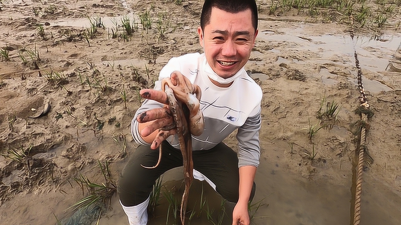小斗赶海回来后五种海鲜一起下锅,味道就是不一样,这面真香!