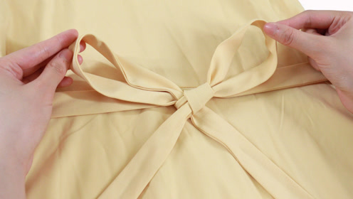 连衣裙的蝴蝶结,很多人见过不会打,手把手教你,手残党立马学会