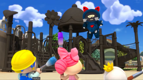 嘟当曼:淘淘曼真顽皮,把幼儿园涂成了灰色,一点也不好看了