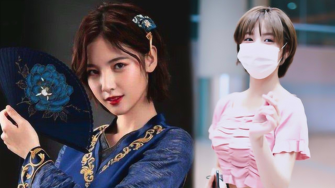 赵粤也是甜甜的小妹子,穿粉色露脐装出镜,搭配短发俏丽又甜美