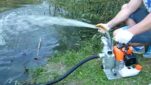 小型汽油抽水机,功率看起来非常不错,值得农村普及