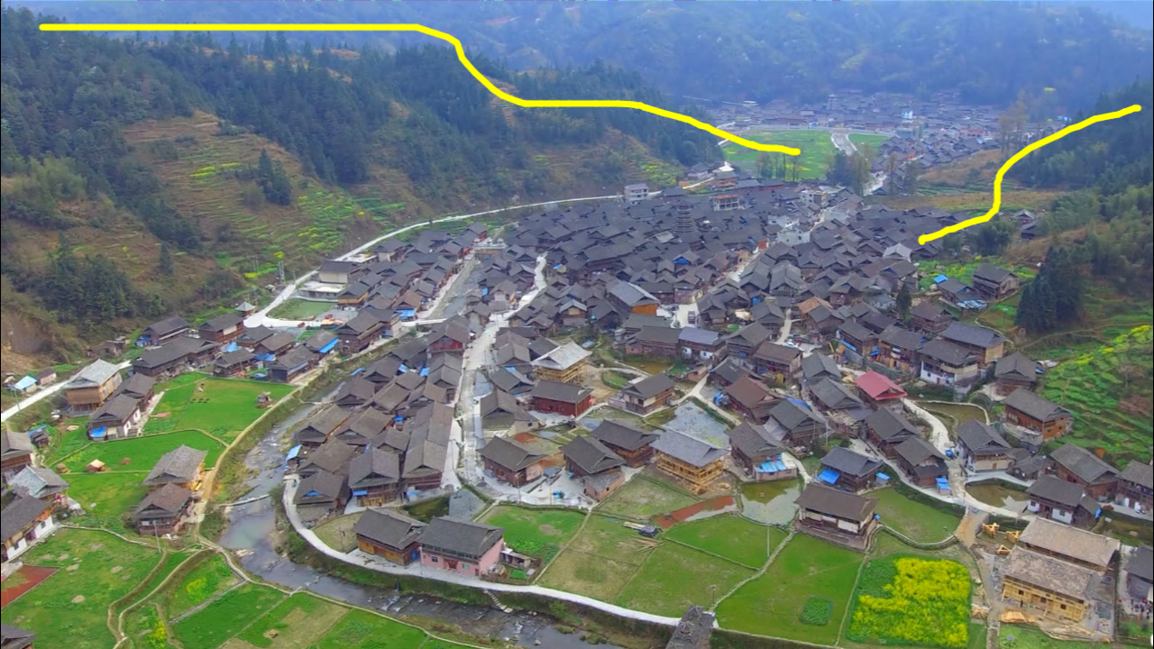 航拍贵州大山里的侗寨,一个贵州深山里的古寨,真是太美