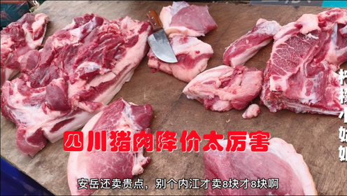 四川农村赶集,猪肉掉价太吓人,姑娘一口气买了15斤,看看啥价格
